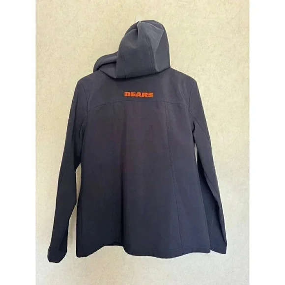 NFL Team Apparel Women Medium Soft Shell Navy Blue BEARS Sports Hoodie Jacket - Picture 5 of 13